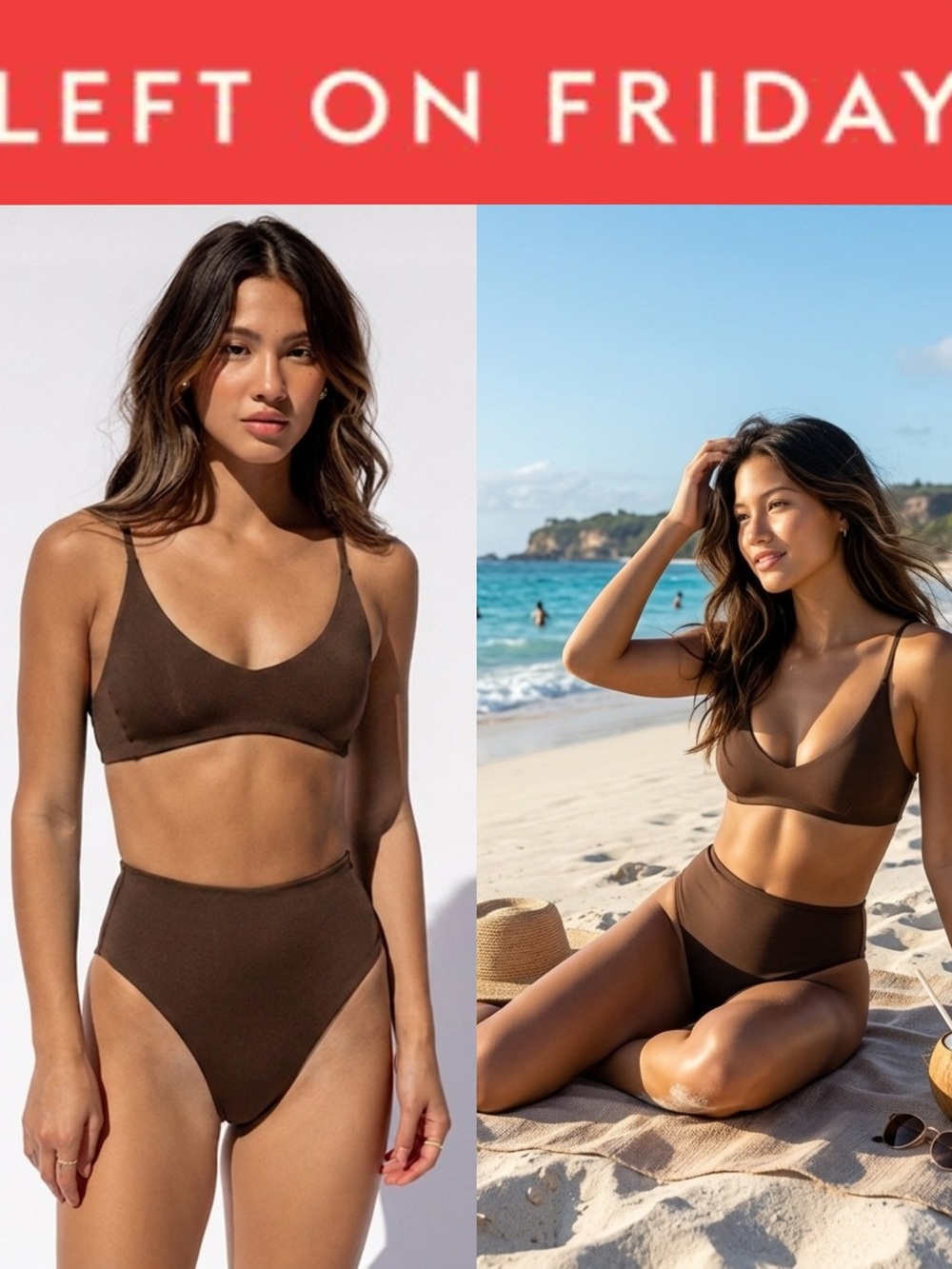 Newest season! Left On Friday Hi Hi Bikini bottom in cold brew size xsmall